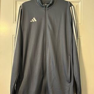 adidas Dark Gray Track Jacket with White Stripes